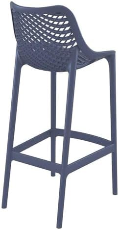 Home Square Patio Bar Stool in Dark Gray Finish - Set of 2