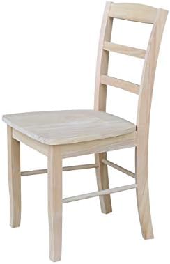 IC International Concepts Set of 2 Madrid Solid Wood Chairs, Unfinished