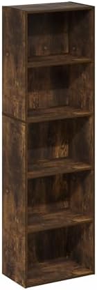 Furinno LUDER Book Shelf, 5-Tier Bookshelf, Bookcase with Open Shelves, 9.4 x...