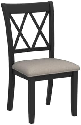 Roundhill Furniture Windvale Fabric Upholstered Dining Chair, Set of 2, Black