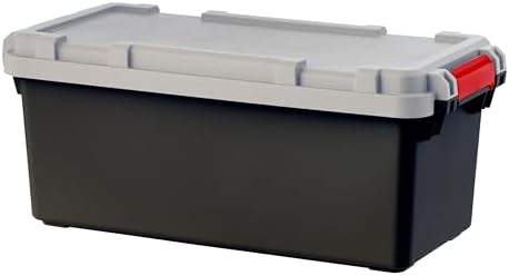 IRIS USA 2-Pack 15 Gallon Lockable Storage Trunk TrailBox, Dark Gray/Gray | K...