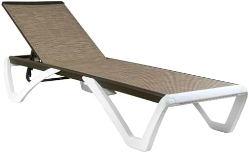 Kozyard Outdoor Chaise Lounge Chair, Full Flat Adjustable Patio Lounger with ...