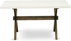 East West Furniture XT726 X-Style Dining Table - a Rectangle Kitchen Table Top with Stylish Legs, 36x60 Inch, Multi-Color