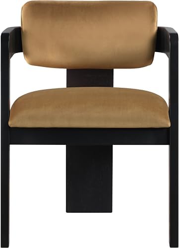 Meridian Furniture Sacha Velvet/Rubberwood Dining Chair, Saddle, Set of 2