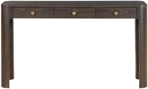 Bellemave 52" Rustic Console Table with 3 Drawers & Curved Corners, ...