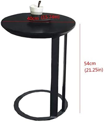Telephone Table, Black Solid Wood Side Table,Living Room Sofa Side Table,Roun...