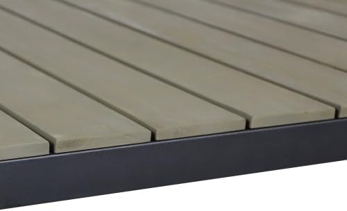 Industrial Outdoor Bar Table – Acacia Wood Top with Metal Frame, Perfect for ...