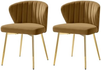 TINA'S HOME Velvet Dining Chairs Set of 2, Modern Upholstered Side Chair ...