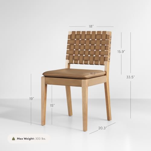 Nathan James Cohen Wood Dining Chair, Mid-Century Modern Upholstered Side Cha...