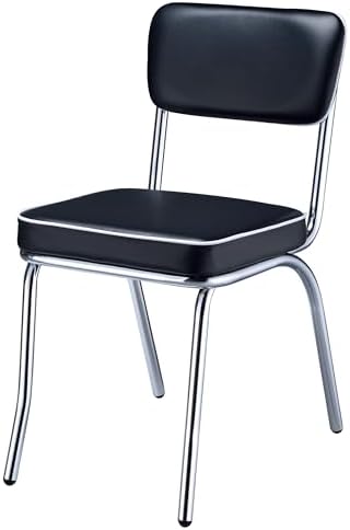 Coaster Home Furnishings Retro Set of 2 Open Back Dining Side Chairs Faux Lea...