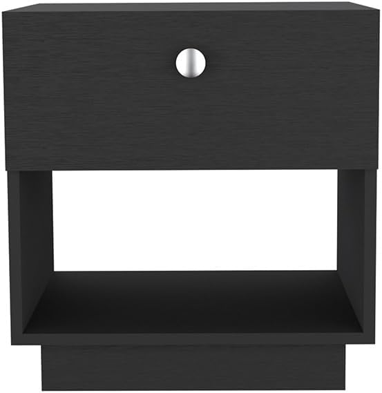 1 Drawer Nightstand, Open Lower Shelf,for Small Spaces