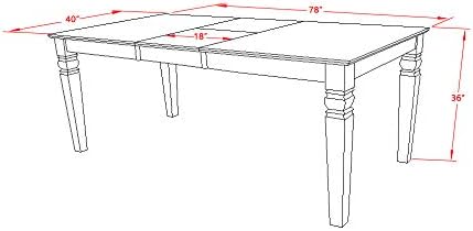 East West Furniture LGVA7-LWH-W 7 Piece Dining Room Furniture Set Consist of a Rectangle Kitchen Table with Butterfly Leaf and 6 Dining Chairs, 42x84 Inch, Linen White