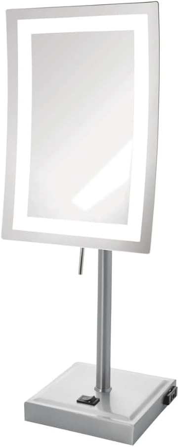 JERDON Lighted Makeup Mirror with 5X Magnification - Nickel - JRT910NL
