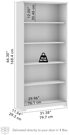 Tall 5-Shelf Bookcase by Bush Home