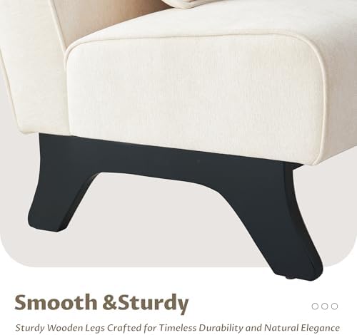 Armless Accent Chairs Set of 2 Upholstered Living Room Side Chairs | Comfy Sm...