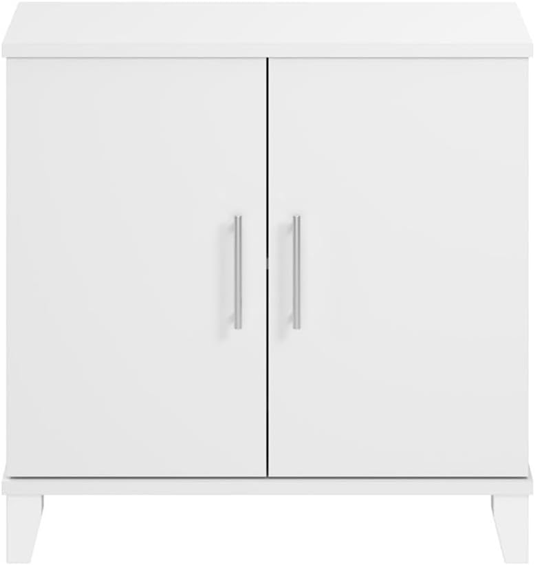 Bush Home Somerset Small Accent Storage Cabinet with Doors and Shelves in Whi...