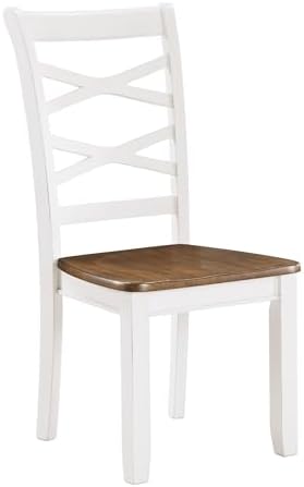 Lexicon 7-Piece Dining Set, Wooden Dining Table and 6 Chairs, Cherry/White