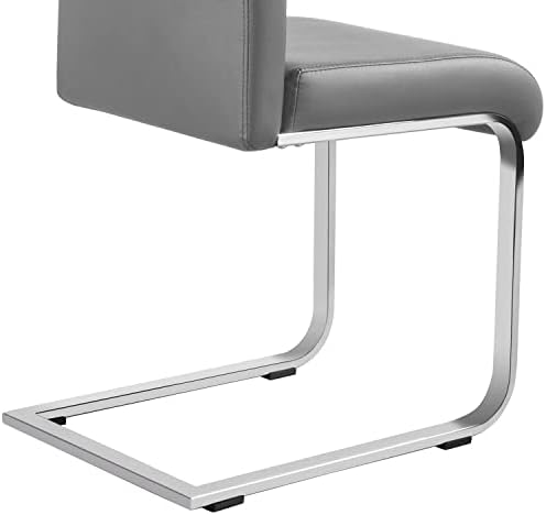 Yaheetech Dining Chairs Set of 4 High Back Modern Kitchen Chairs Light Gray