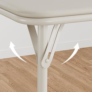 IDEALHOUSE 5-Piece Dining Table Set, Metal Folding Kitchen Table with 4 Uphol...