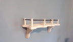 Rustic Wooden Wall Shelf with Rail, Natural Oak Floating Shelf, Decorative Storage Shelf for Living Room Bedroom Bathroom, Handcrafted Solid Wood Wall Mounted Shelf