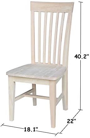 Set of 2 Tall Mission Dining Chairs Solid Parawood, Upgrade Your Dining Exper...