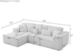 Cloud Sectional Couch, 110 Inch Modern Modular Sectional Sofa with Deep Seat, Corduroy Boneless Couches with L-Shape Left Chaise for Living Room Bedroom, No Assembly Required
