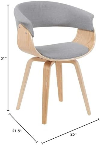 Armen Living Summer Mid-Century Upholstered Dining Chair in Grey and Patterne...