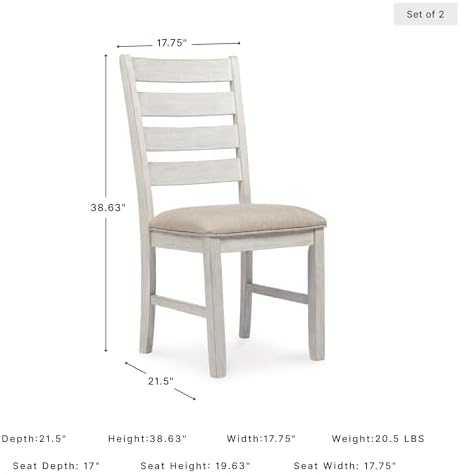 Signature Design by Ashley Skempton Farmhouse Dining Chairs Set of 2, White