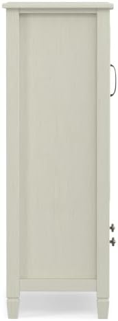 SIMPLIHOME Connaught 46" Wide Solid Wood Tall Cabinet in Antique White