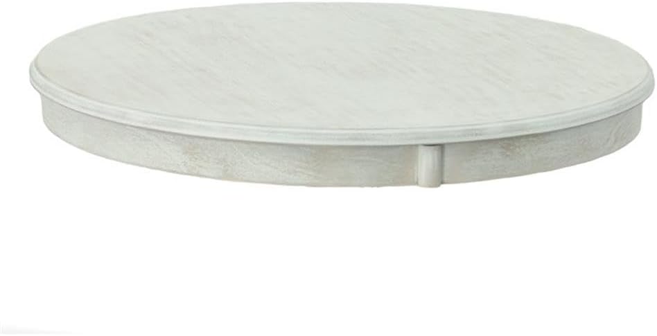 Pemberly Row Modern 30" Round Pedestal Dining Table, Whitewash Finish, M...