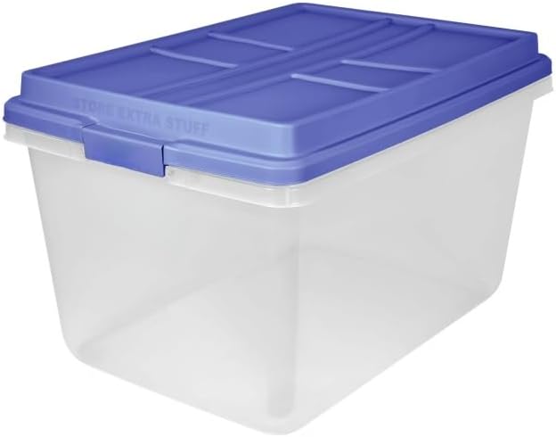 72 Qt Clear Plastic Storage Bin with Latch Lid, Heavy Duty Stackable Tote | 7...