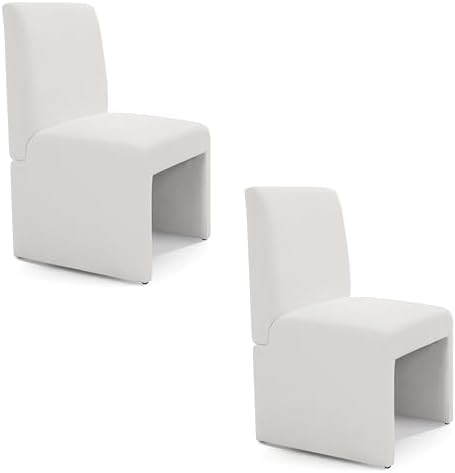 RNKSFX Modern White Upholstered Dining Chairs Set of 2, Kitchen & Dining ...