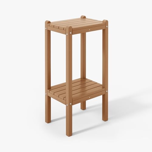 WestinTrends Malibu 36" Outdoor Adirondack HDPE 2-Tier Patio Side Table,...