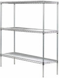 Omega Stainless Steel Shelves, 24" Deep x 30" Wide x 34" High 3 Tier Heavy Duty Wire Shelving Unit for Kitchen Garage Office Restaurant Warehouse 800-lb Per Shelf Weight Capacity