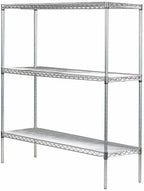 Omega Stainless Steel Shelves, 21" Deep x 72" Wide x 34" High 3 Tier Heavy Duty Wire Shelving Unit for Kitchen Garage Office Restaurant Warehouse 800-lb Per Shelf Weight Capacity
