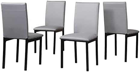 Roundhill Furniture 5 Piece Citico Metal Dinette Set with Laminated Faux Marb...