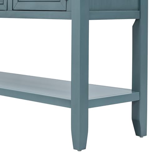 Merax Farmhouse Sideboard and Buffet Storage Cabinet Console Table with 4 Sma...