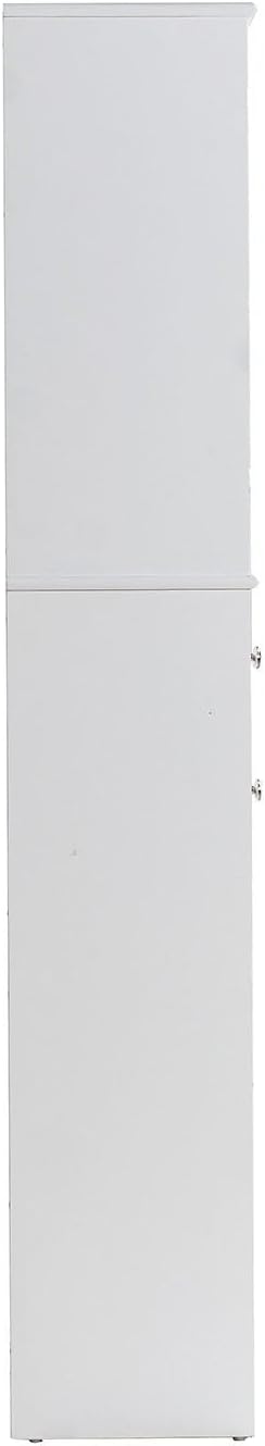 67" Tall Kitchen Pantry Cabinet with Glass Doors, Drawers & Adjustab...