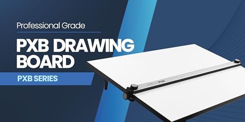 Pacific Arc Table Top Drawing Board with Parallel Bar, White, 30 inches by 42...