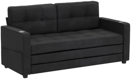 VINGLI Upgraded 64" W 84" L Full Size Futon Sofa Bed, 6" Thick...