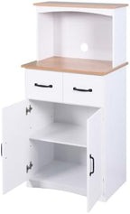 Kitchen Pantry Cabinet, Wooden Buffet Sideboard for Coffee Maker & Toaster, Storage Cabinet for Snacks, Spices & Wine, Fits Kitchen, Dining Room & Coffee Bar,Brown White