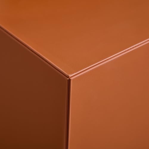 2-Piece Small Cube Side Table and Rolling Side Table Set | Modern Movable End...