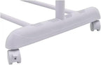 Adjustable Metal Rolling Garment Rack, Chrome & White Heavy Duty Clothes Organizer on Wheels