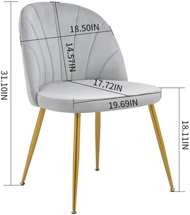 Velvet Dining Chairs Set of 4, Upholstered Mid Century Modern Dining Chairs, ...