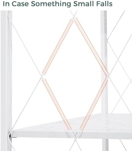 DEANIC 5-Shelf Folding Bookcase with Wheels, Rolling Bookshelf Heavy Duty Sto...