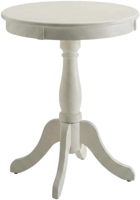 Furnifact White, Accent Side Table, Wood Engineered Wood Construction, Durabl...