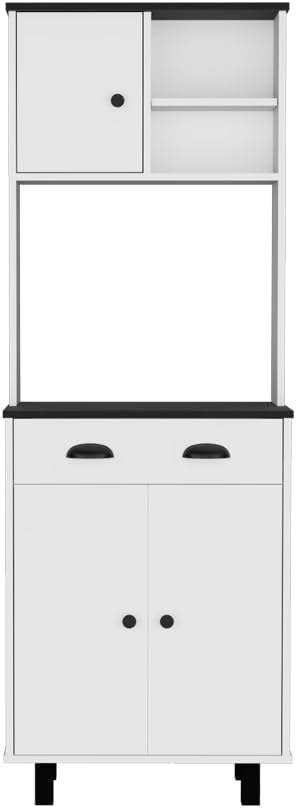 Kitchen Pantry Naomi, Kitchen, White/Black