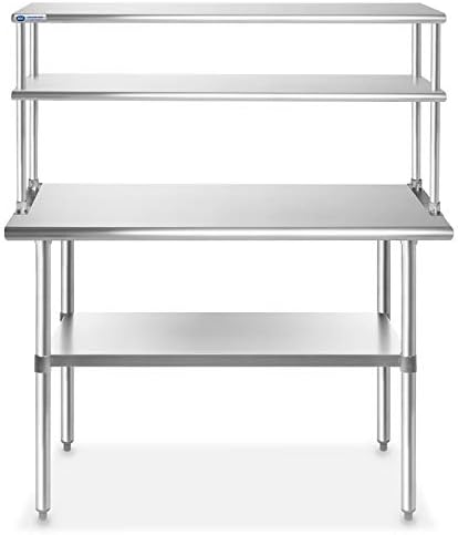 GRIDMANN NSF Stainless Steel Commercial Kitchen Prep & Work Table Plus A ...