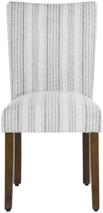 HomePop Parsons Dining Chair - Gray Striped Pattern (Set of 2)