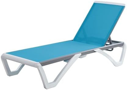 Kozyard Outdoor Chaise Lounge Chair, Full Flat Adjustable Patio Lounger with ...